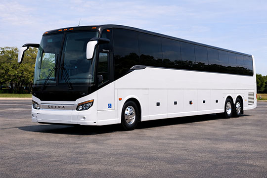 56-passenger charter bus available for charter in Fort Myers, FL